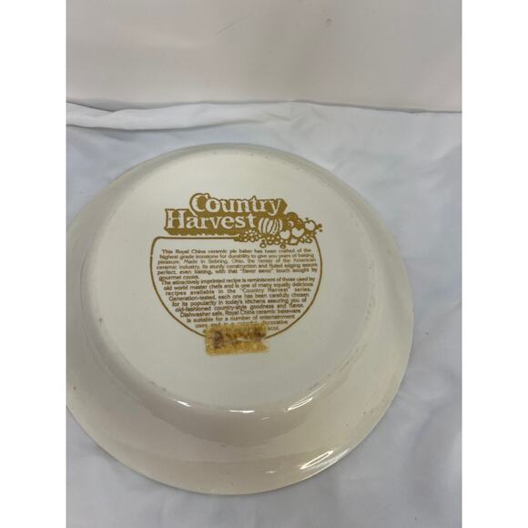 Vintage Country Harvest Green Apple Pie Plate Pan Dish Recipe Baking 11" - Picture 5 of 6